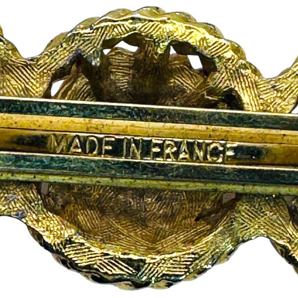 Vintage French Lion Head Hair Clip Barrette Gold Tone - Picture 4 of 10